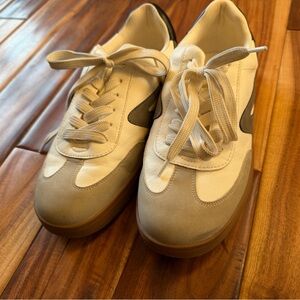 DV by Dolce Vita Cream and Gray Sneakers